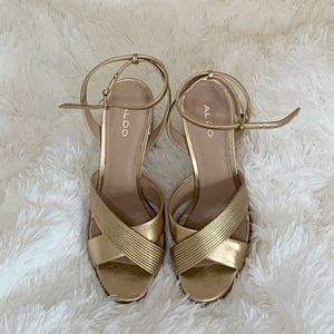 Gold Aldo Block Heels